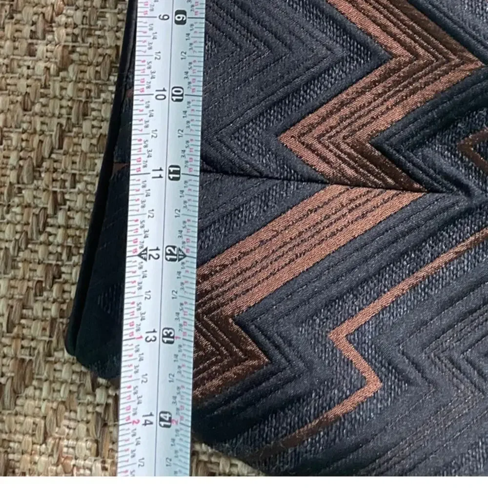 Akris Punto Bronze Black knee length chevron Skirt - Picture 5 of 8